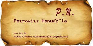 Petrovitz Manuéla névjegykártya